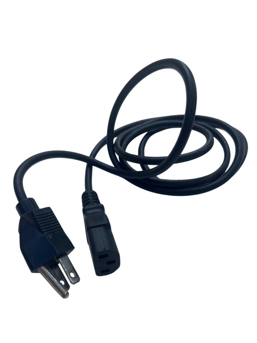 Universal Power Cord Cable For Electronics 3-Prong Plug Black 55 Inches Long 37g